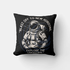 ALMOFADA CITAÇÃO DE ASTRONAUTA, DECOLAGEM PARA NOVO HORIZON