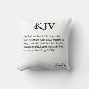 Almofada Citação de Bíblias do John 3:16 - Pode ser pers