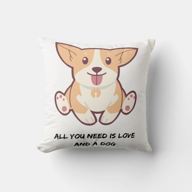 Almofada Citação de Cachorro Fofo Travesseiro Branco 16×16 (Frente)
