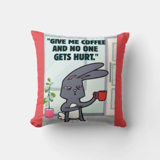 Almofada citação de café coelho