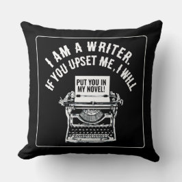 Almofada Citação de Escritor Humoroso