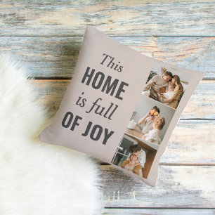 Almofada Citação de Fotos e Família do Casal Moderno