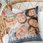 Almofada Citação de Fotos Moderna da Família Chic Simples M<br><div class="desc">Esta design simples e moderna é composta por tipografia sans serif. Adicione fotos personalizadas da sua família. Adicione um slogan personalizado ou uma citação como mostrado aqui: "vida de amor familiar"</div>