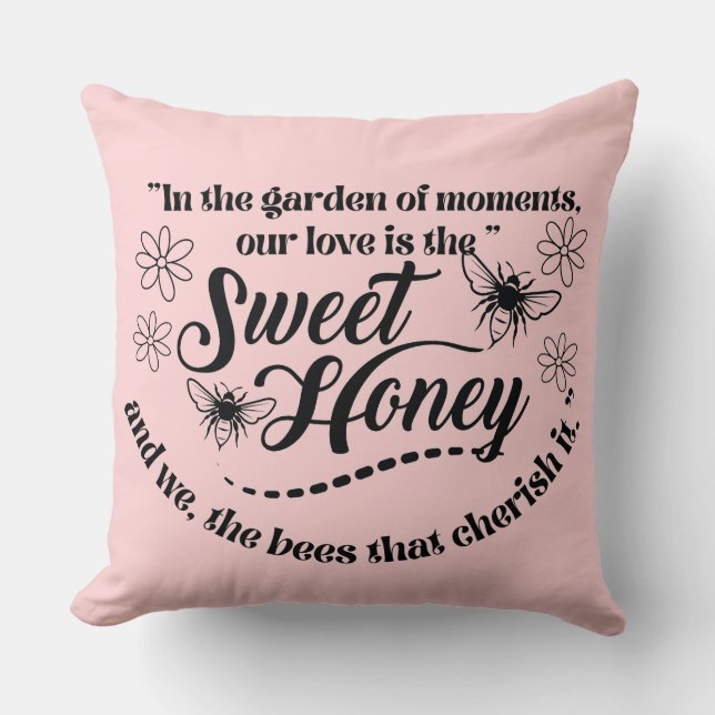 Almofada citação de mel doce (Frente)