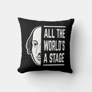 Almofada Citação de Shakespeare em todo o mundo, um Palco