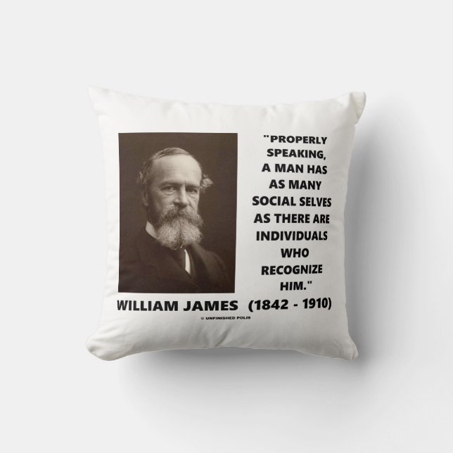 Almofada Citação de William James Muitos Eus Sociais (Frente)