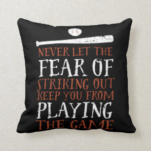 Almofada Citação do Baseball Motivacional Inspiracional