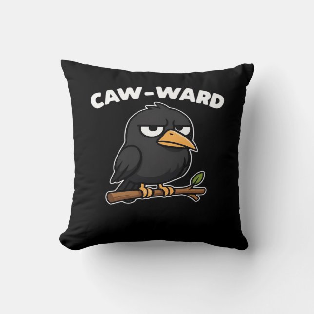 Almofada Citação Engraçada Caw-Ward (Frente)