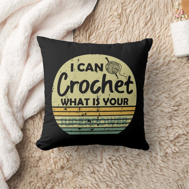 Almofada Citação engraçada de crochê Crochê (Cobertor)