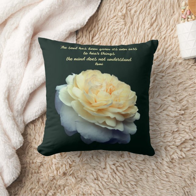 Almofada Citação Inspiradora Alma e Mente Rumi  (Cobertor)