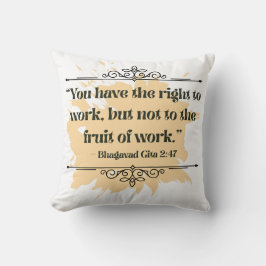 Almofada Citação Minimalista Laranja Bhagavad Gita