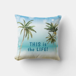 Almofada Citação Motivacional de Palm Trees Beach