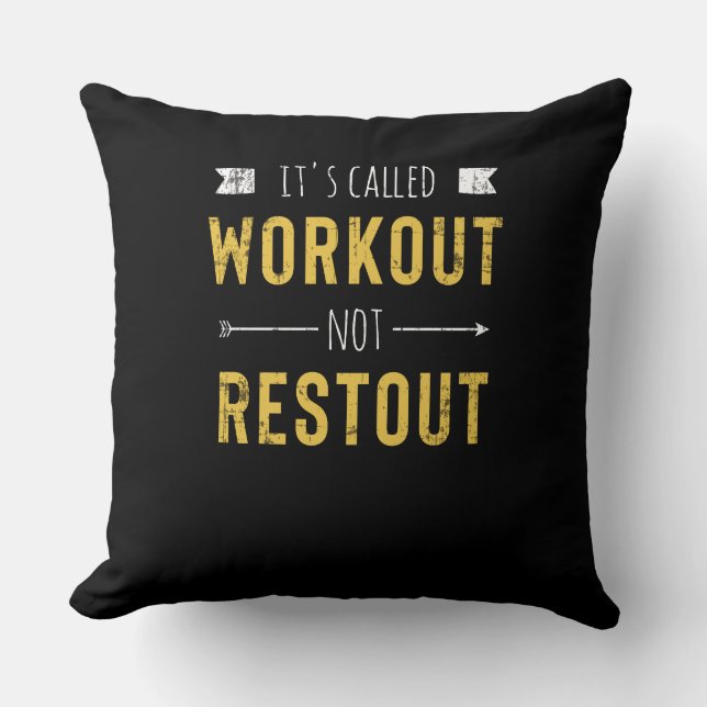 Almofada Citação Motivacional Engraçada Chamada de Workout (Frente)