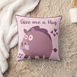 Almofada Citação personalizada de javalis brancos e fofos