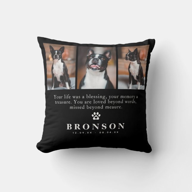 Almofada Citação Personalizada de Memória de Perda de Pet & (Frente)
