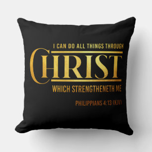 Almofada Citação Philippians 4:13 Verse KJV Bíblia