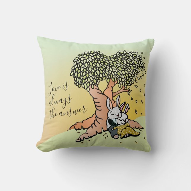 Almofada Citações de Coelhinhos de Amor Fofos sobre Amor (Frente)