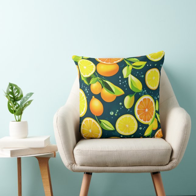 Almofada Citrus Kaleidoscope: Uma Medley Vibrante (Cadeira)