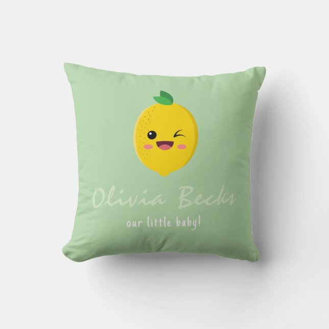 Almofada Citrus Lemon Chá de fraldas (Frente)