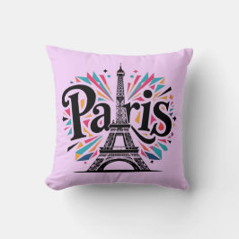 Almofada City of Lights: Bold Paris Typography Art