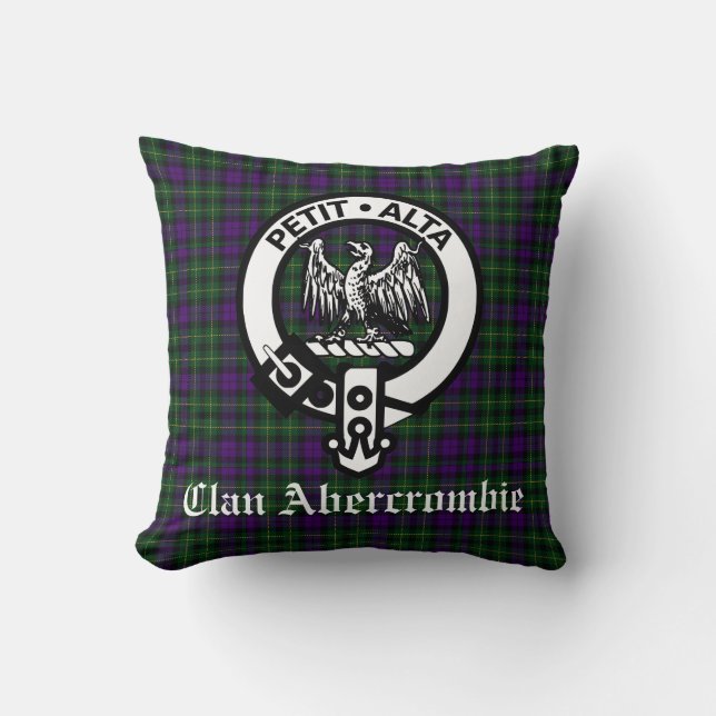 Almofada Clan Abercrombie Crest Crachá e Tartan (Frente)