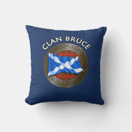 Almofada Clan Bruce Tartan Knot & Flag
