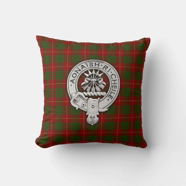 Almofada Clan Cameron Crest & Tartan (Frente)