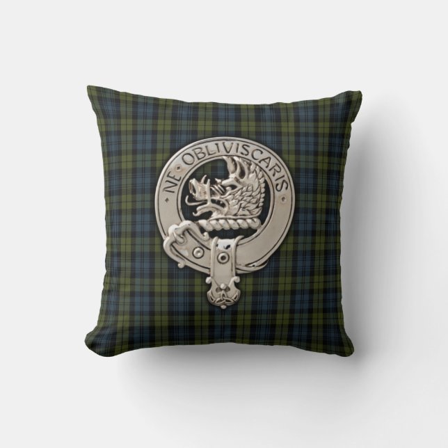 Almofada Clan Campbell Crest & Tartan (Frente)
