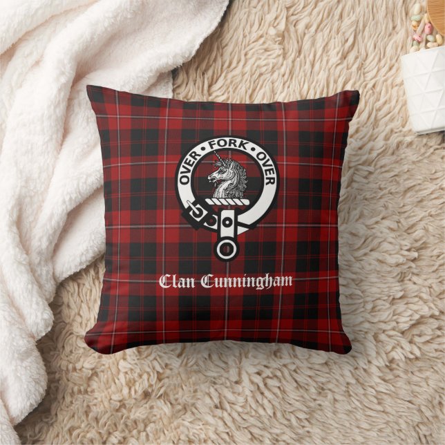 Almofada Clan Cunningham Crest Crachá e Tartan (Cobertor)