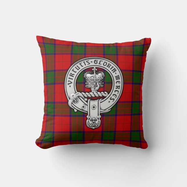 Almofada Clan Donnachaidh (Robertson) Crest & Tartan (Frente)