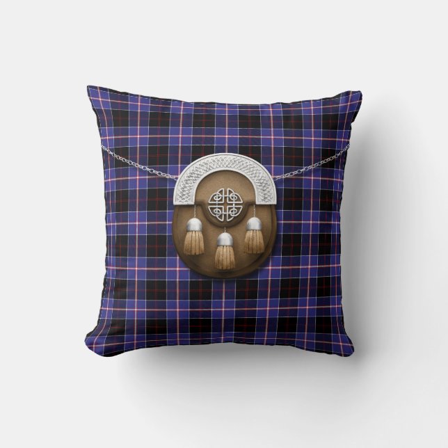 Almofada Clan Dunlap Tartan E Sporran (Frente)