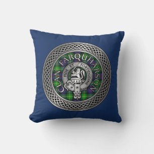 Almofada Clan Farquharson Crest & Tartan Knot