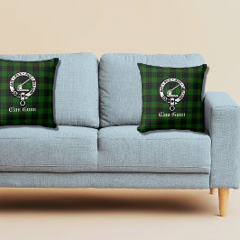 Almofada Clan Gunn Crest Crachá e Tartan