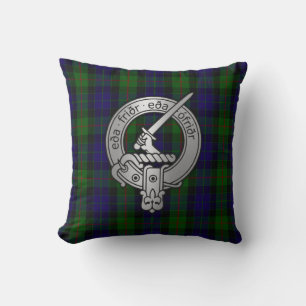 Almofada Clan Gunn Crest & Tartan - Antigos Norse