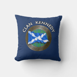 Almofada Clan Kennedy Tartan Knot & Flag