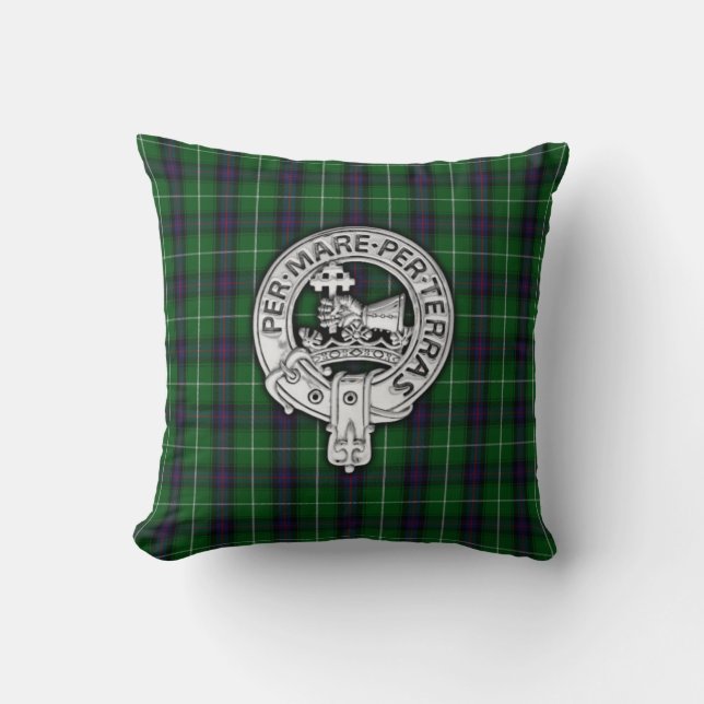 Almofada Clan MacDonald do Isles Crest & Tartan (Frente)