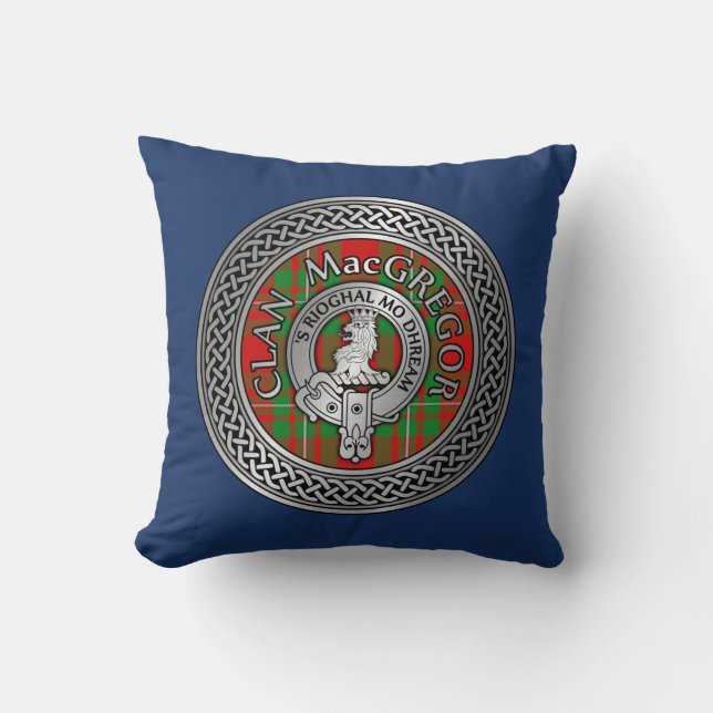 Almofada Clan MacGregor Crest & Tartan Knot (Frente)
