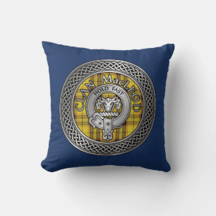 Almofada Clan MacLeod Crest & Tartan Knot Travesseiro decor
