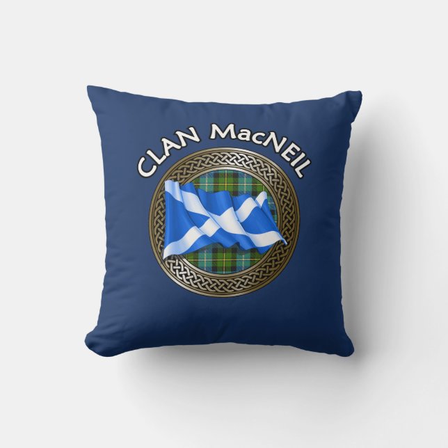 Almofada Clan MacNeil Tartan Knot & Flag (Frente)
