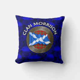 Almofada Clan Morrison Tartan Knot & Flag