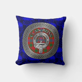 Almofada Clan Ross Crest & Tartan Knot