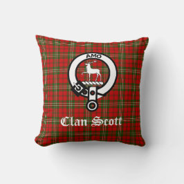 Almofada Clan Scott Crest Crachá e Tartan