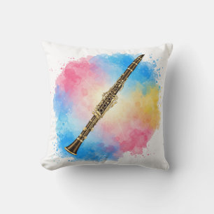 Almofada Clarinet Harmony: Aquarelas Coloridas.