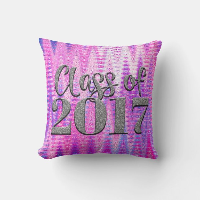 Almofada Classe de 2017, & algum travesseiro cor-de-rosa (Frente)
