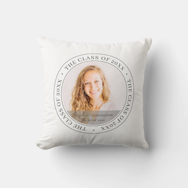 Almofada Classe de formando de 20XX Foto Personalizada Mode (Frente)