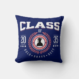 Almofada Classe do Dia da Graduação 2035 Texto Branco Sombr