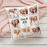 Almofada Classe Simples e Chic de Colagem de Fotos do Coraç<br><div class="desc">Este travesseiro branco e preto chico apresenta uma grade de fotos com oito de suas fotos pessoais, e a moderna tipografia de roteiros que diz "classe de 2023". Há também um coraçãozinho elegante com um olhar falho de ouro rosa. No verso, você pode adicionar qualquer nome, um lema de classe...</div>