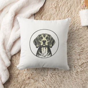 Almofada "Classic Beagle Dog Portrait - Vintage Style Art P