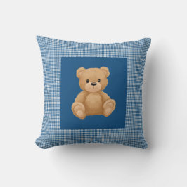 Almofada Classic Blue Houndstooth, Teddy Bear,
