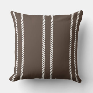 Almofada Classic Chocolate Brown with Stripes Throw Pillow